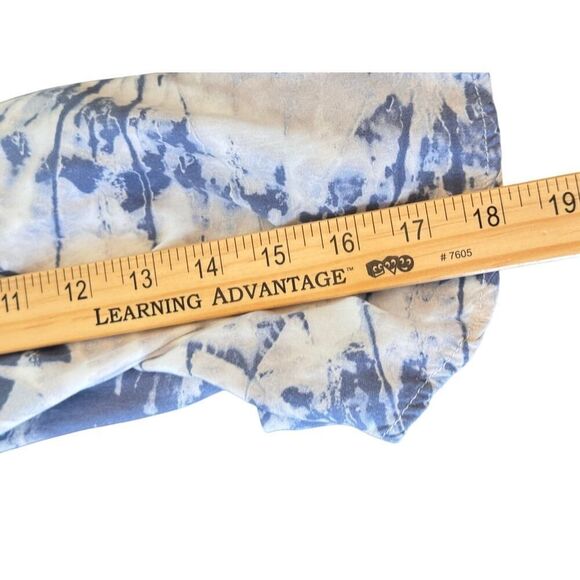 LUUKSE Tie Front Crop Top M Blue Gray Tie Dye Long Sleeve Festival Boho Shirt - Picture 7 of 8